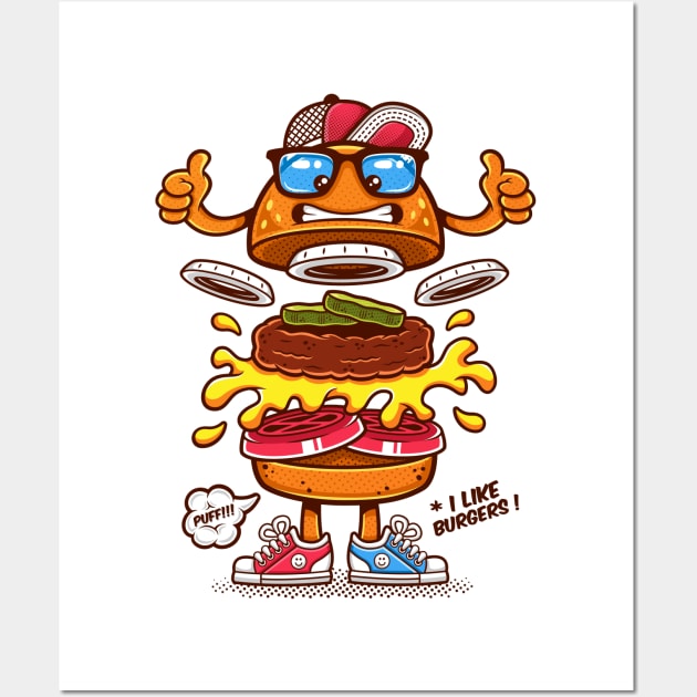 Cool Burger Wall Art by Squinked